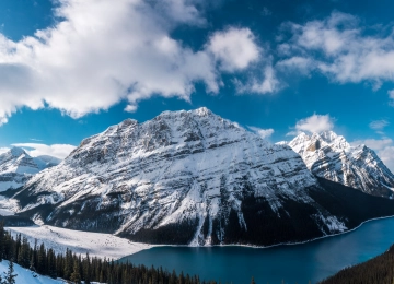 风景 自然 雪 森林 湖泊 4K壁纸  7000x3723