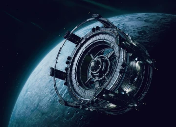 科幻小说 空间站 行星 太空 游戏CG 未来主义 4K壁纸  3840x2160