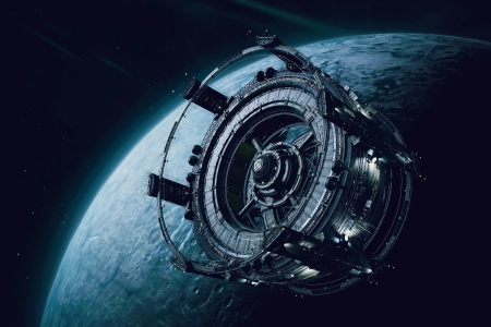 科幻小说 空间站 行星 太空 游戏CG 未来主义 4K壁纸 3840x2160