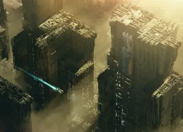 城市 城市景观 未来主义 赛博朋克 宇宙飞船 AI艺术 建筑 建筑 科幻 废墟 4K壁纸  3840x2160