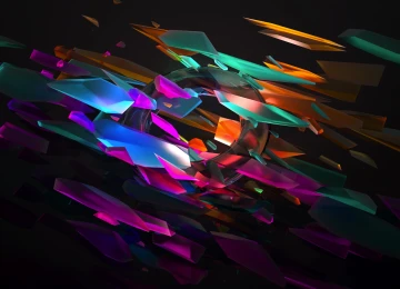 AI艺术 黑色背景 彩色 透明 抽象  电脑壁纸 4K壁纸  3840x2160