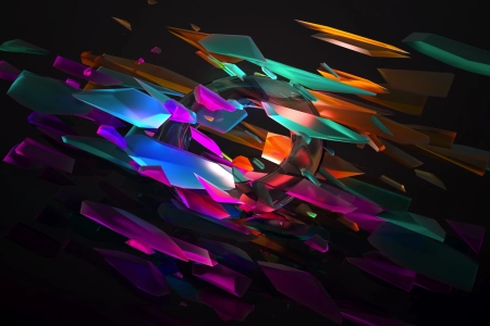 AI艺术 黑色背景 彩色 透明 抽象  电脑壁纸 4K壁纸 3840x2160