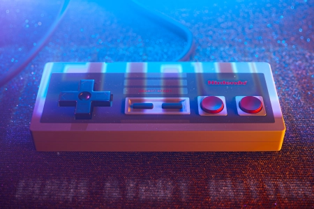 任天堂 控制器 复古 AI艺术 青色 娱乐 游戏CG 4K壁纸 3840x2160
