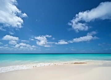 海滩 云 海 热带 蓝色 地平线 天空 户外  电脑壁纸 4K壁纸  5120x2880