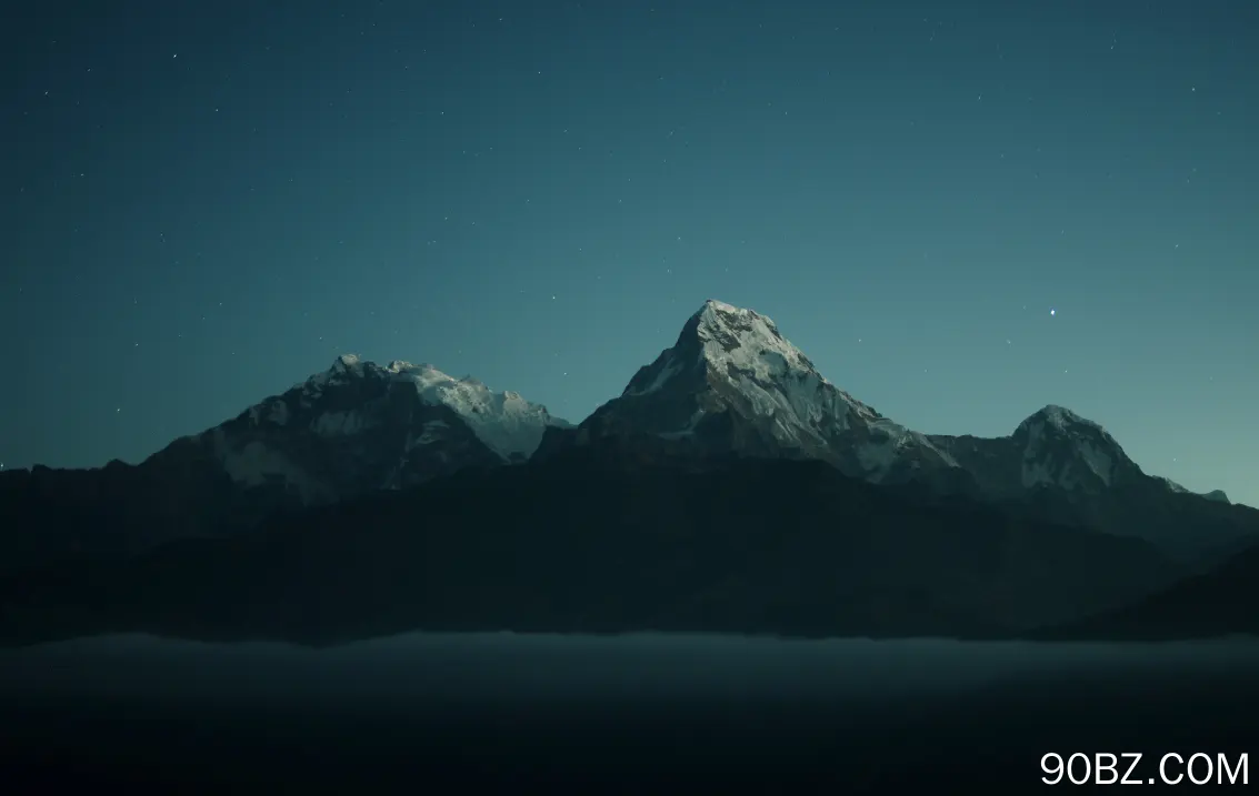 自然 风景 黑暗 天空 山脉 雪峰 星星 雪山  电脑壁纸 4K壁纸