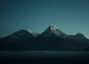 自然 风景 黑暗 天空 山脉 雪峰 星星 雪山  电脑壁纸 4K壁纸  4717x2984