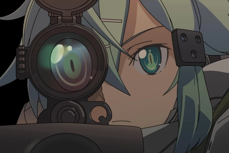 眼睛 女孩 刀剑神域 狙击步枪 动漫 动漫女孩 持枪  电脑壁纸 4K壁纸 5184x3240