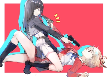 娇小 女孩  AI艺术 动漫 动漫女孩 枪  大腿  袜子 裙子 瞄准   电脑壁纸 4K壁纸  5016x3541