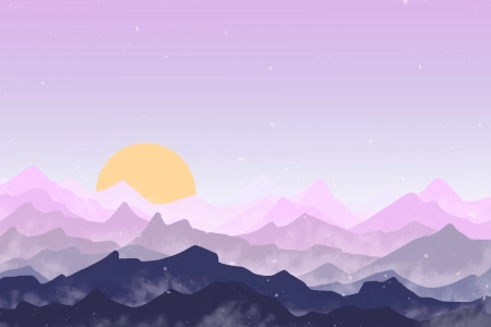 抽象 太阳 AI艺术 山脉 自然 风景  电脑壁纸 4K壁纸 3840x2160