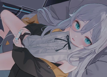 蓝眼睛 白发 动漫 女孩 任天堂 4K壁纸  3843x2160