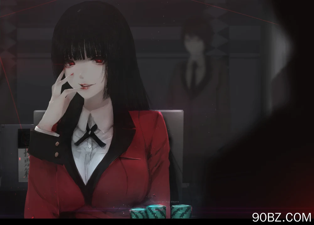  脸色苍白 红色的眼睛 动漫女孩 黑发 校服  电脑壁纸 4K壁纸