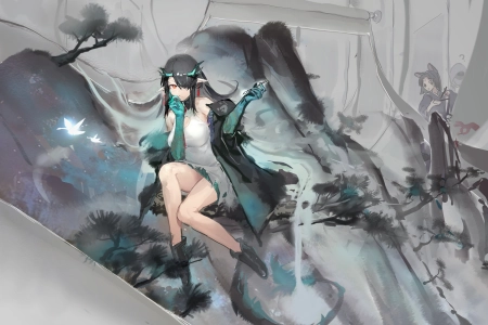  动漫 动漫女孩 明日方舟 龙 大腿 电脑壁纸 4K壁纸 4341x2571