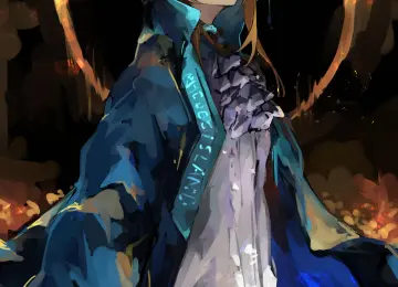 蓝眼睛 阿米亚 武士 动漫女孩 兽耳 手机壁纸 4K壁纸  4561x7992