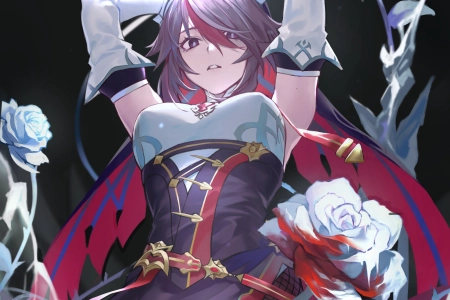 动漫 动漫女孩 原神 罗莎莉亚 原神 手套 鲜花  手机壁纸 4K壁纸 4961x7016