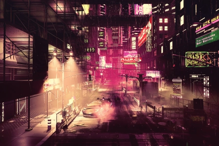 夜晚 未来城市 赛博朋克 科幻 小说 AI艺术 概念艺术 反乌托邦 未来主义 4K壁纸 3840x2160