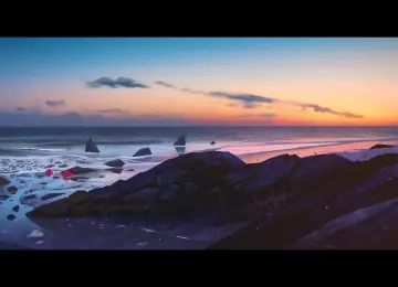 风景 岩石 天空 日落 大海 螃蟹 云  电脑壁纸 4K壁纸  3840x2160