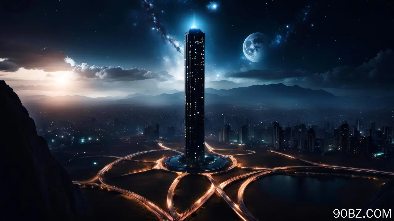 城市景观 黑暗 月光 摩天大楼 夜晚 AI艺术 电脑壁纸 4K壁纸