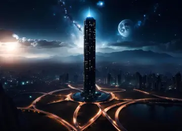 城市景观 黑暗 月光 摩天大楼 夜晚 AI艺术 电脑壁纸 4K壁纸  3840x2160