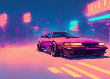 墨朋克 超越 稳定扩散 汽车 艺术 不对称 4K壁纸  3840x2160