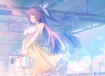 长发 微笑 马尾辫 动漫 动漫女孩 项链 礼物 4K壁纸  3840x2160