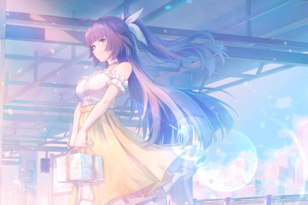 长发 微笑 马尾辫 动漫 动漫女孩 项链 礼物 4K壁纸 3840x2160