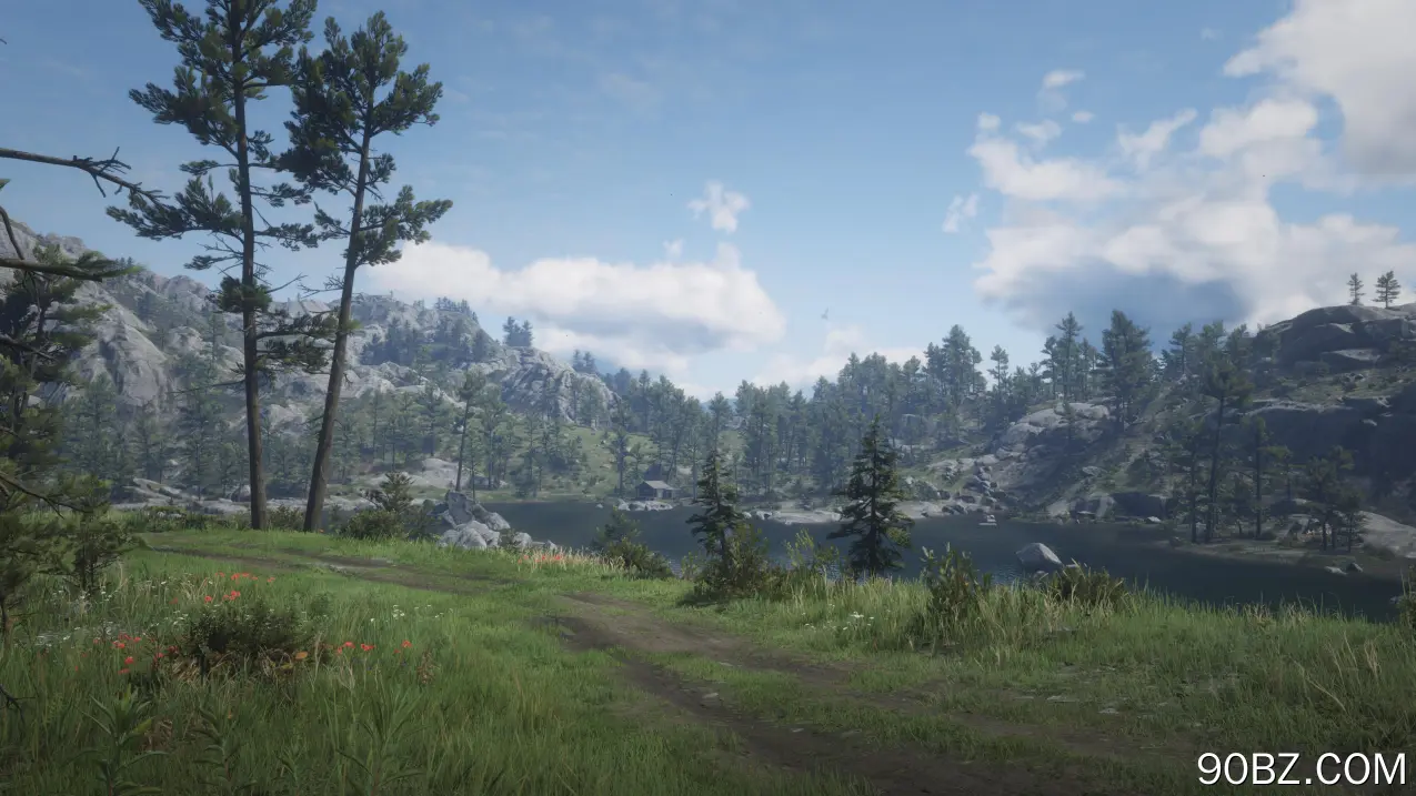 自然 山景 云 天空 树木 路径 水 山 景观 游戏 电脑壁纸 4K壁纸