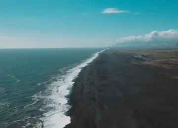 自然 水 海滩 冰岛 黑沙 大海  电脑壁纸 4K壁纸  3903x2602