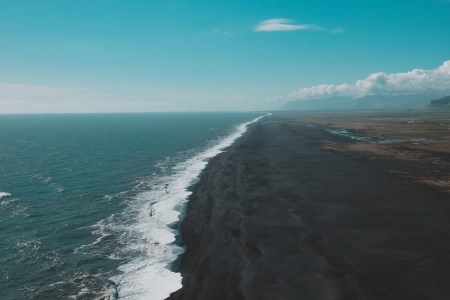 自然 水 海滩 冰岛 黑沙 大海  电脑壁纸 4K壁纸 3903x2602