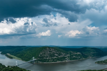 风景 天空 山脉 丘陵 夏天 自然 桥梁 水 云 多云 河流   电脑壁纸 4K壁纸 5120x2160