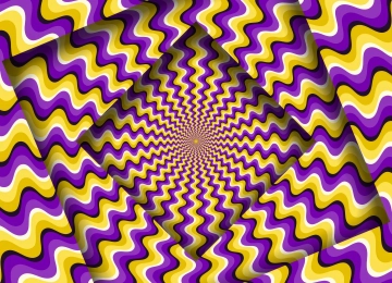 视错觉 抽象 波浪 黄色 紫色 迷幻 方形 充满活力 幻象 4K壁纸  4000x2666