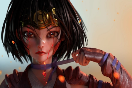 深色头发 短发 飞猫 动漫 动漫女孩  4K壁纸 3840x2160