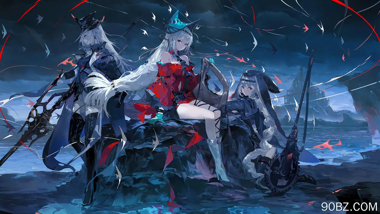 长发 武士 动漫女孩 帽子 武器 手套  电脑壁纸 4K壁纸