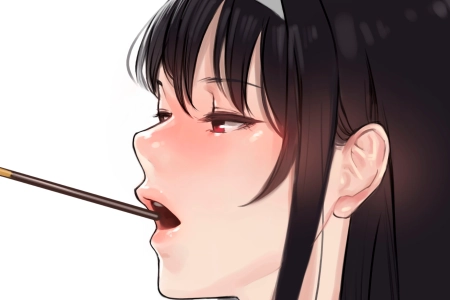 红眼睛 女主角 黑发  4K壁纸 4096x2928