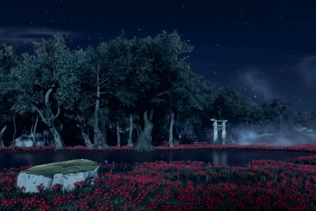 风景 花园 对岛 幽灵 弱光 数字 艺术 4K壁纸 4627x2603
