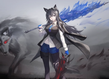 动漫 动漫女孩 狼女孩 狼  电脑壁纸 4K壁纸  4096x2304