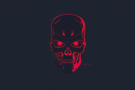 终结者 向量 极简主义 骷髅 机器人 电脑壁纸 4K壁纸 5824x3264