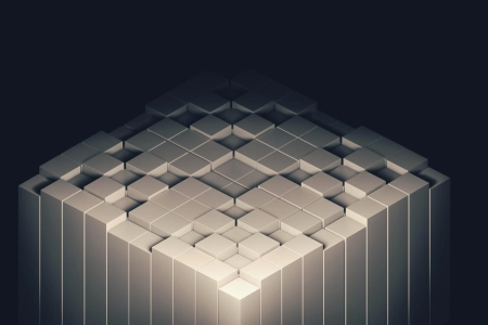 立方体 极简主义 混合器 AI艺术 简单背景 正方形 几何 抽象 块 抽象 黑色背景  电脑壁纸 4K壁纸 3840x2160