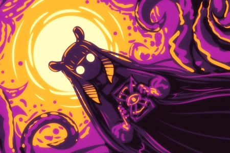 长发 动漫 女孩 虚拟 尼诺米 书籍 五颜六色 全息 4K壁纸 5120x2880