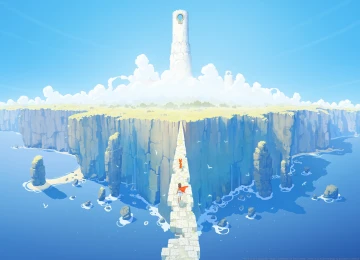 雾凇 游戏CG 悬崖 幻想艺术 青色 蓝色 明亮 4K壁纸  3840x2160