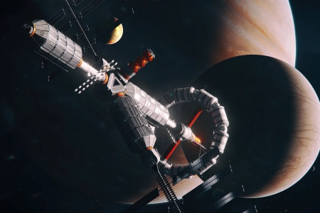  太空 宇宙 飞船 行星 图形 科幻 未来 电脑壁纸 4K壁纸 3840x2160