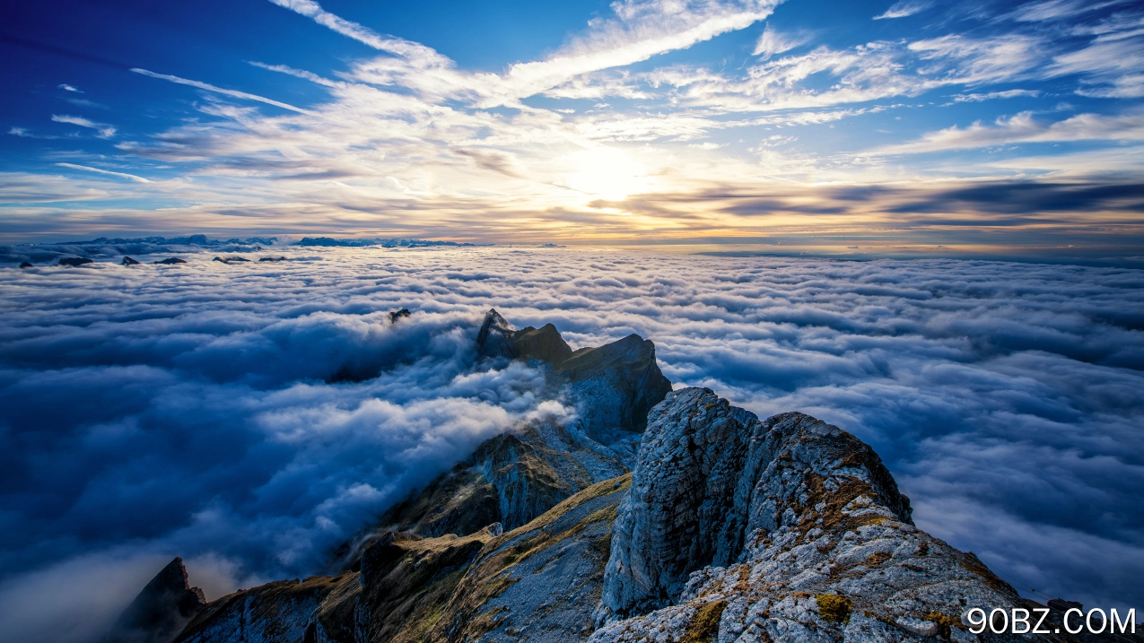  风景 云 山 天空 自然 岩石 阳光 瑞士 电脑壁纸 4K壁纸