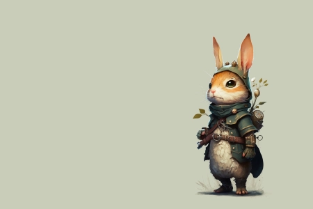 艺术 动物 兔子 卡通 插图 简单的背景  4K壁纸 3840x2160