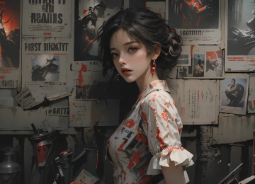 报纸墙 动漫 美女 4K 4K壁纸  3840x2160