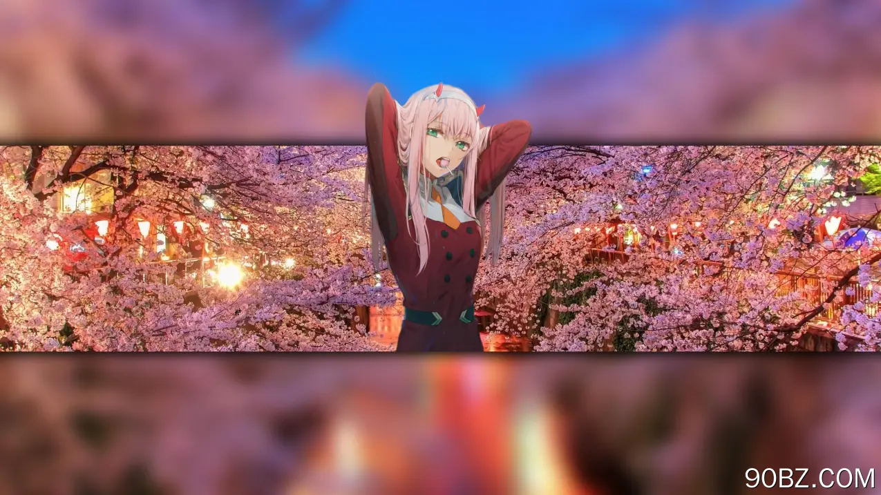 DARLING 粉色头发 苍白 樱花 动漫 动漫女孩 国家队 4K壁纸