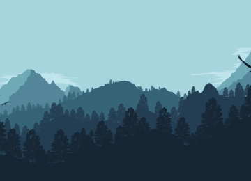 极简主义 山脉 森林 4K壁纸  3840x2160
