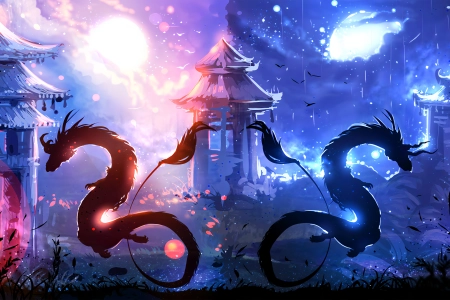  奇幻艺术 龙 中国龙 绘画 概念设计 艺术  电脑壁纸 4K壁纸 5120x2880