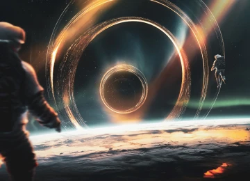 宇航员 AI艺术 空间 艺术 伽利 行星 黑洞  电脑壁纸 4K壁纸  3840x2400