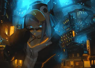 女性 幻想女孩 动漫 女孩 AI艺术 编辑 服装 环境 大气 建筑 水下 灯光 黄昏 黑暗 摩天大楼 动物 4K壁纸  3840x2160