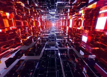 抽象 抽象 霓虹灯 隧道 明亮 发光 透视  电脑壁纸 4K壁纸  3840x2160