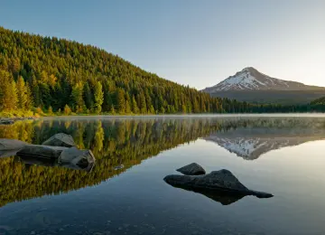 森林雪山湖泊映照Oregon美景  4000x2667